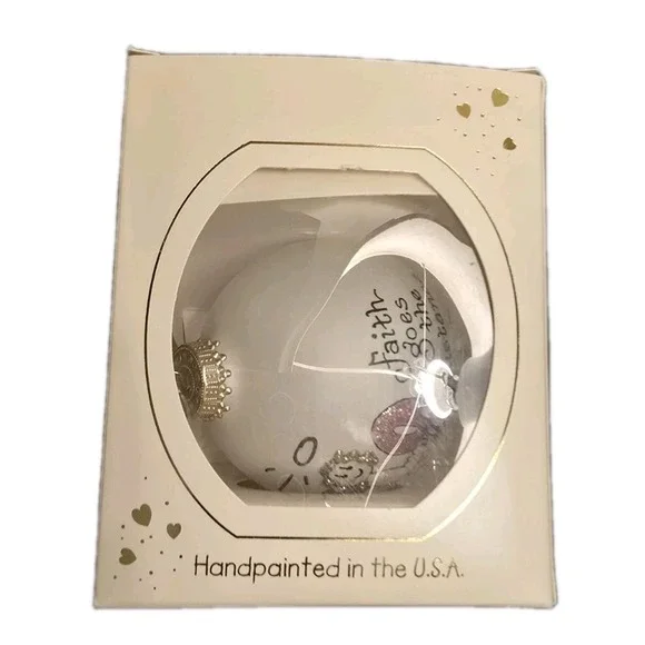 Heart Gift By Teresa Thibault Angel XMas Ornament Pink Ribbon Heb 12:12 Faith - Picture 7 of 8